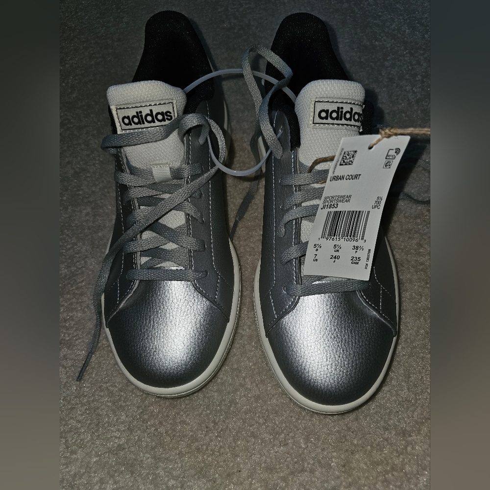 Adidas Womens Urban Court Silver Sneakers